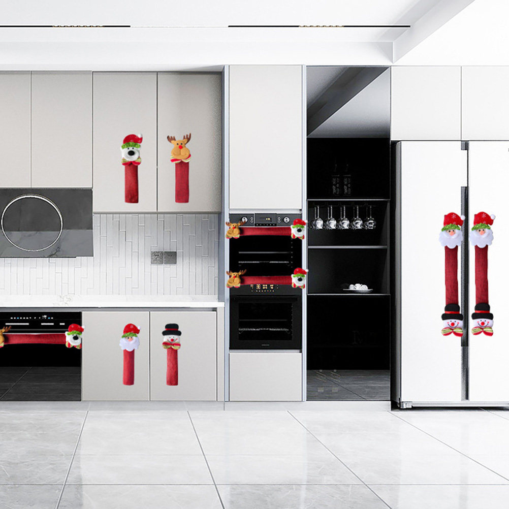 Kitchen Appliances For.Xmas - 8Pcs Xmas Fridge Handle Covers Festive