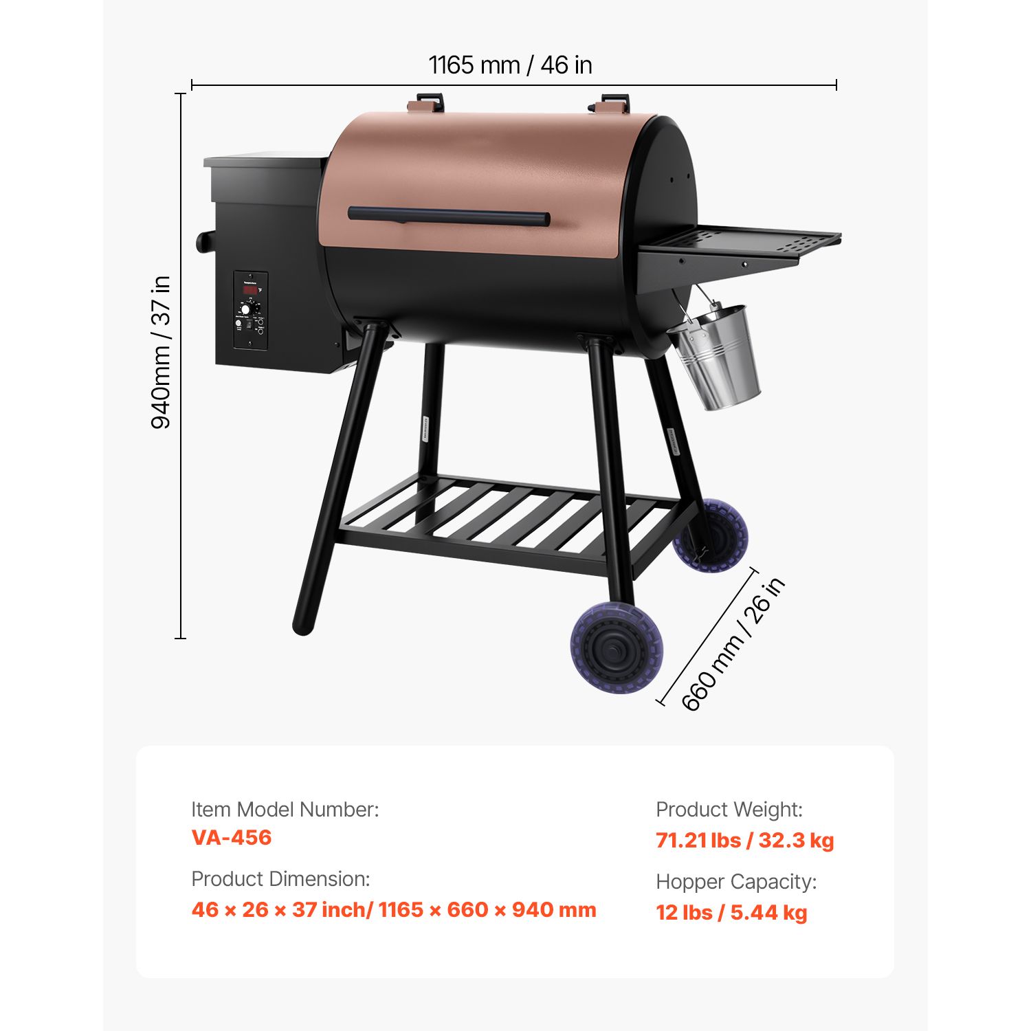 Wood Pellet Grill Smoker, 8 in - огляд і ціна Electric Smoker Bbq